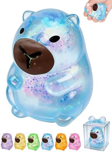 Blue glitter capybara squishy sparkly squeeze toy