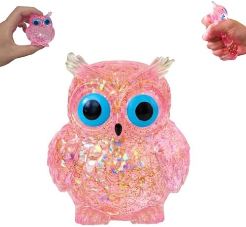 Bubblegum pink owl squishy slow rising sensory fidget toy