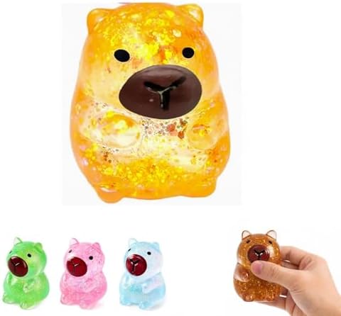 Sparkly orange capybara squishy slow rising squeeze toy