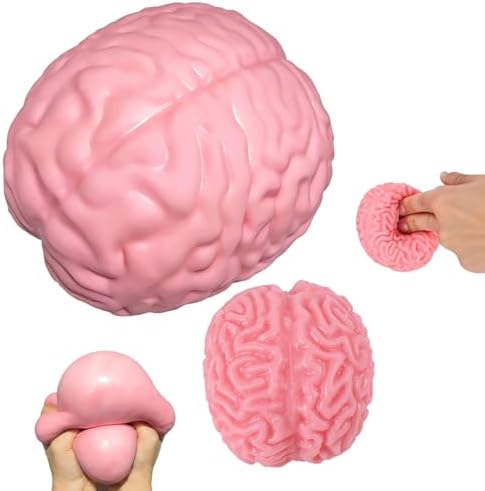 Soft pink brain squishy set with big and small squeeze toys