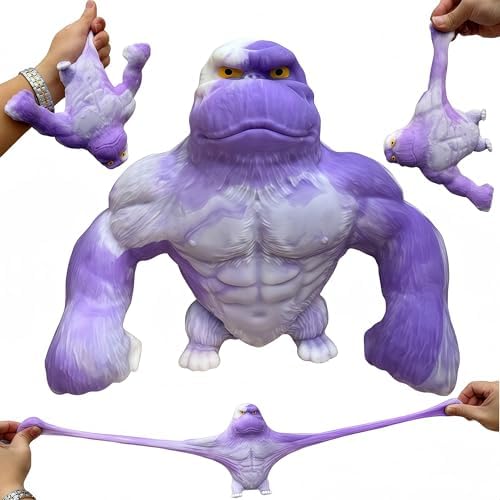 Purple and white muscle stretchy monkey squishy gorilla toy