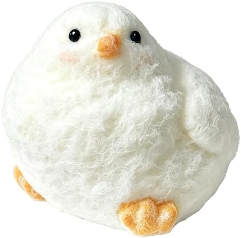 Flocked white chick squishy soft velvet sensory toy