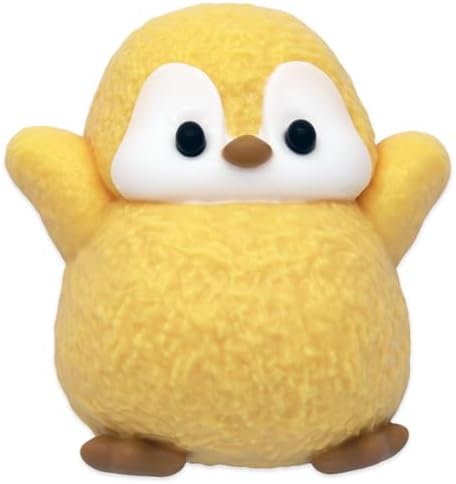 Fuzzy yellow penguin squishy soft squeeze toy
