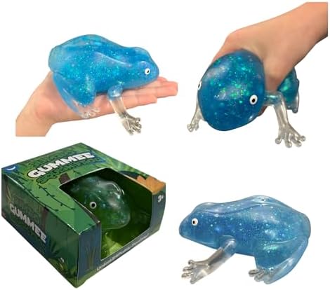 Jumbo blue glitter frog squishy slow rising sugar ball toy