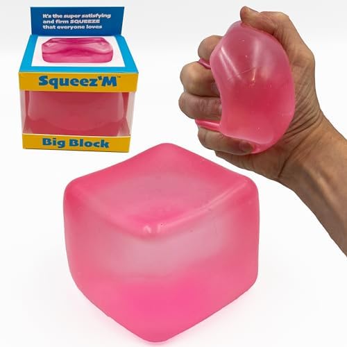 Frosted pink kawaii squishy block cube