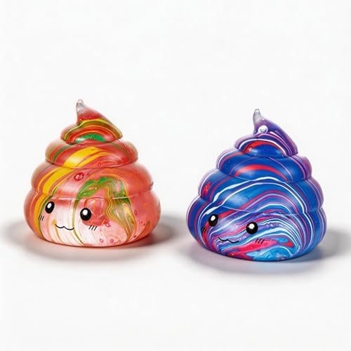 Swirl poop squishy red and blue slow rising squeeze toy