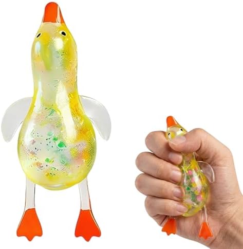 Yellow glitter duck squishy sparkly water bead toy