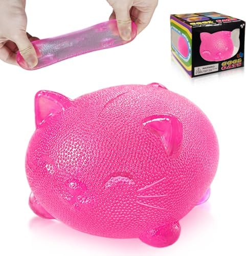 Chubby pink glitter cat squishy