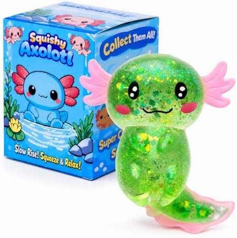 Long tail green axolotl squishy calming sensory toy