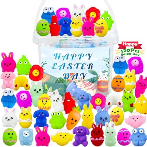 Easter egg squishy mochi bin of 120 mini kawaii squishies