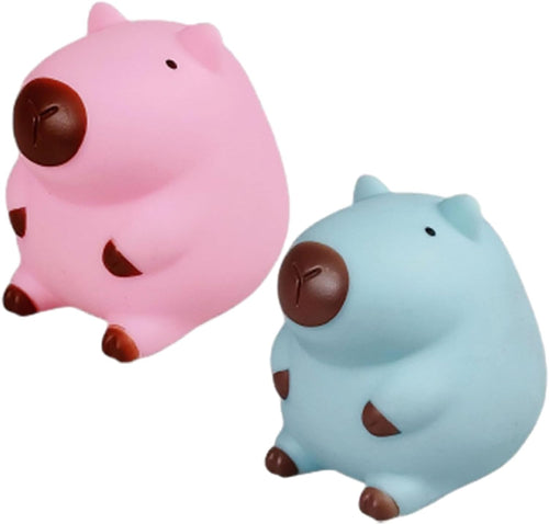 Pink and blue matte capybara squishy 2 pack sensory toys