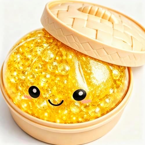 Yellow water-bead dumpling squishy squeeze toy
