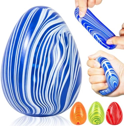 Blue marble swirl egg squishy stress ball