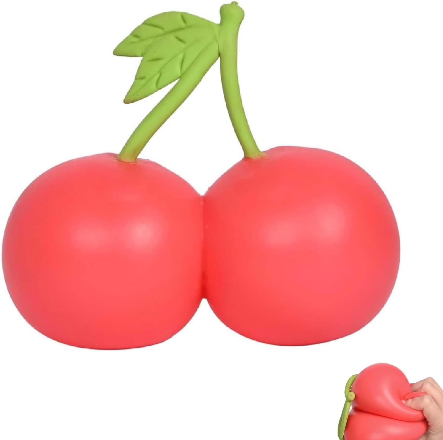 Stress relief deep red cherry squishy squeeze fidget toy