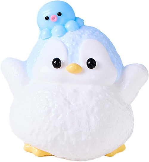 Blue penguin squishy with octopus buddy soft squeeze toy