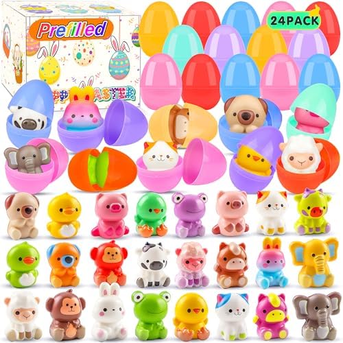 Surprise animal egg squishy 24 prefilled eggs with soft toys inside