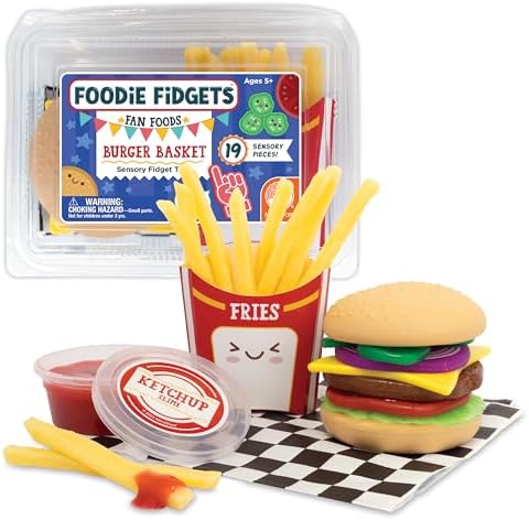 Sensory hamburger squishy burger basket 19-piece squishy toy set