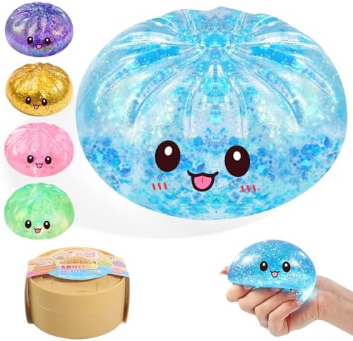 Blue glitter dumpling squishy