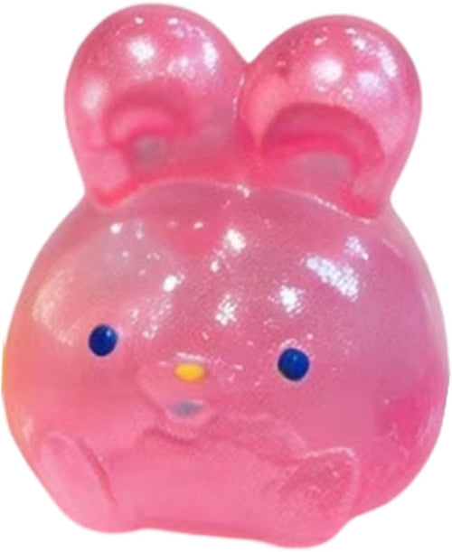 Pink glitter bunny squishy kawaii sugar squeeze sensory toy