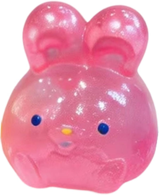 Pink glitter bunny squishy kawaii sugar squeeze sensory toy