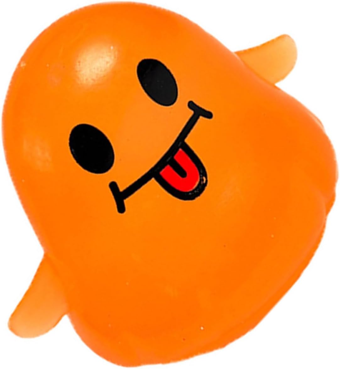 Orange glitter ghost squishy sensory squeeze fidget toy