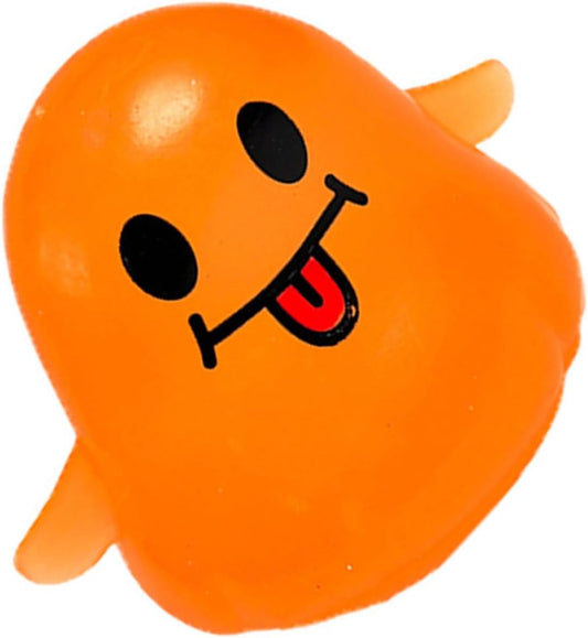 Orange glitter ghost squishy sensory squeeze fidget toy