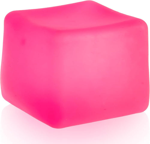 matte gel ball squishy soft pink squeeze stress cube