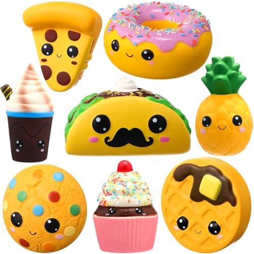 Hot dog squishy 8 pack slow rising squeeze stress relief toy