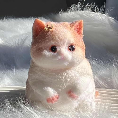 Pink crown flocked cat squishy soft slow rising stress toy