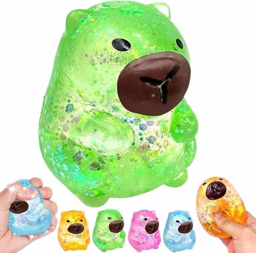 Green glitter capybara squishy kawaii slow rising squishy toy