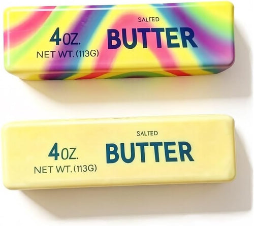 Rainbow and yellow butter squishy pair