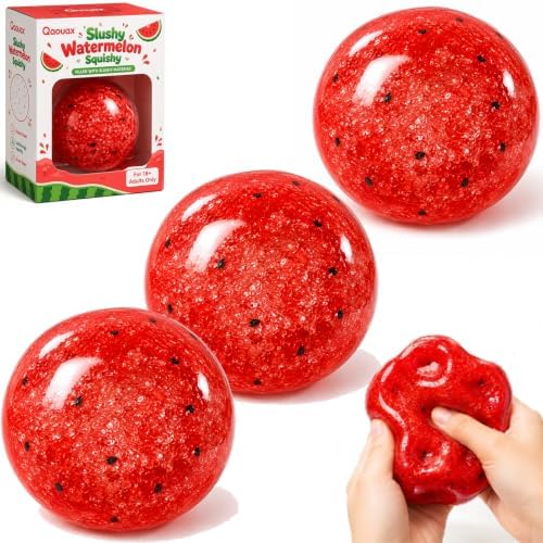 Jumbo watermelon squishy 3 pack red slushy balls