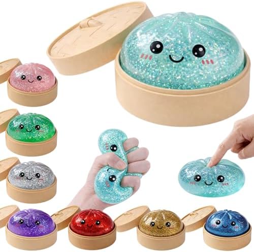 Glitter dumpling squishy slow rising stress relief toy