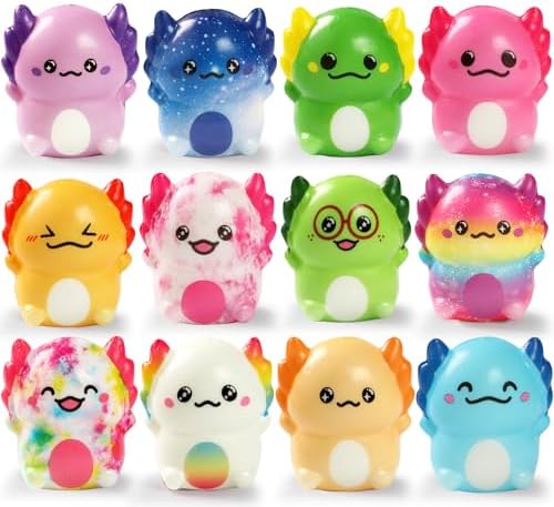 12 Pack Axolotl Squishy Slow Rising Squeeze Party Favor Toys