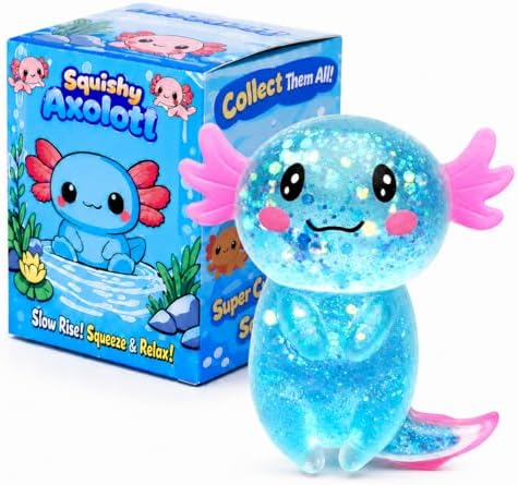 Long tail blue axolotl squishy slow rising squeeze toy