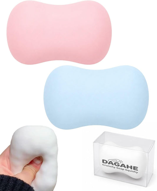 Pink and blue soap squishy 2 pack stress balls