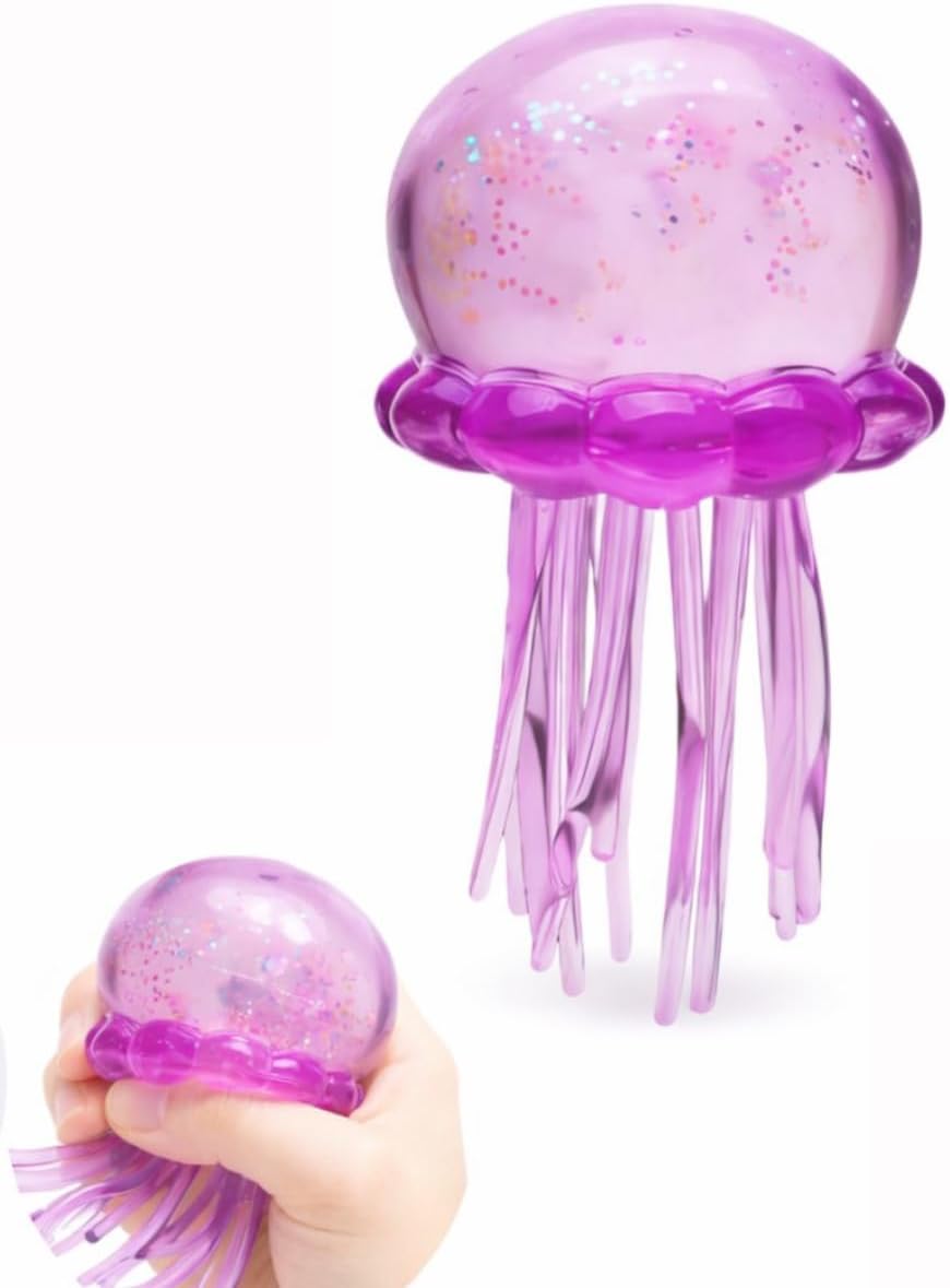 Deep purple jellyfish squishy slow rising squeeze stress ball