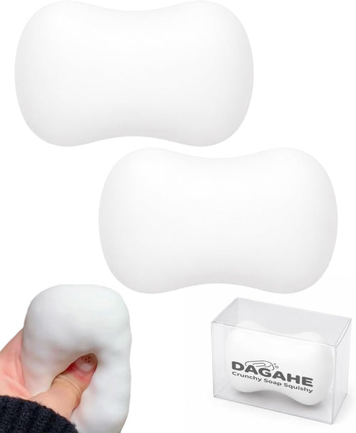 Two pack white soap squishy slow rising sensory toy