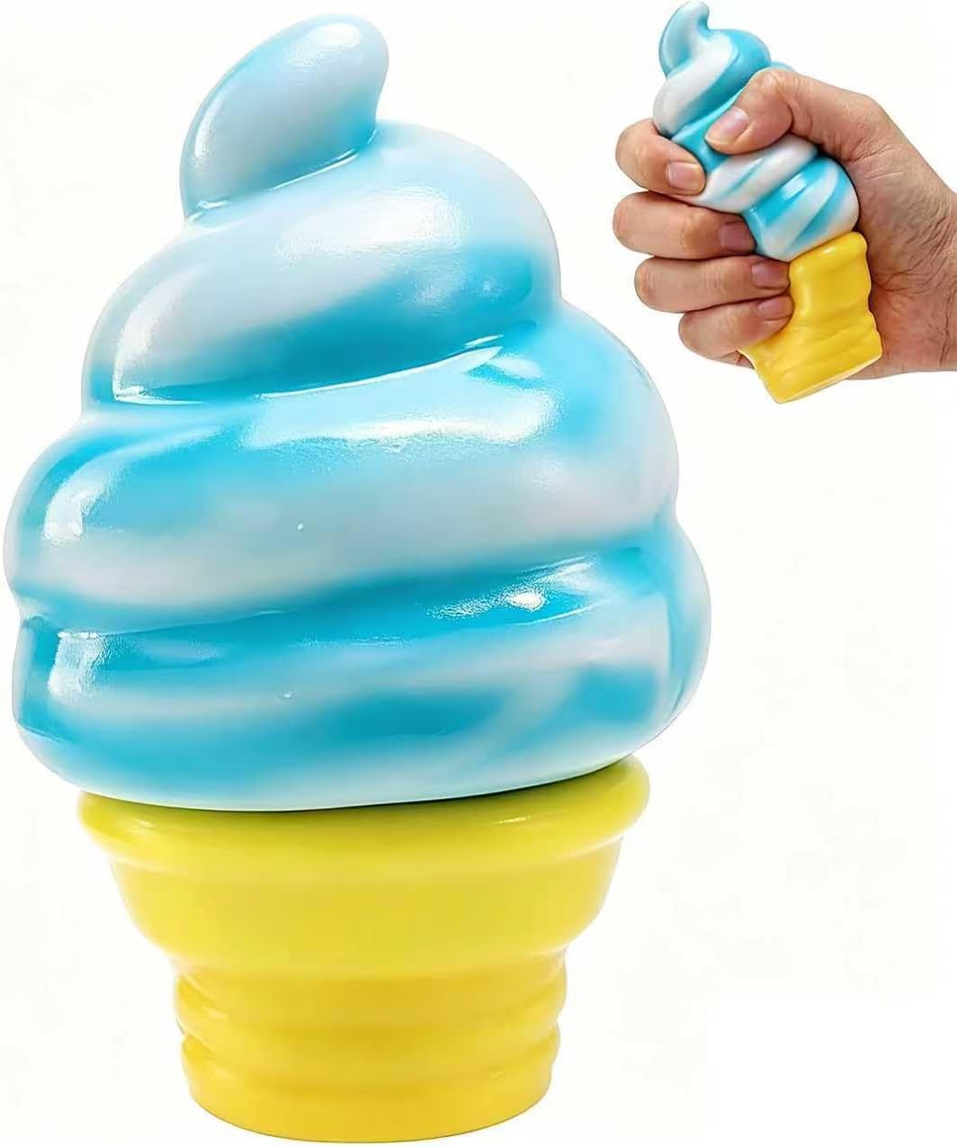 Blueberry blue soft serve cone ice cream squishy toy