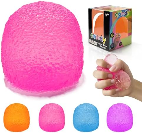 Pink gumdrop squishy stress ball chewy candy squeeze toy