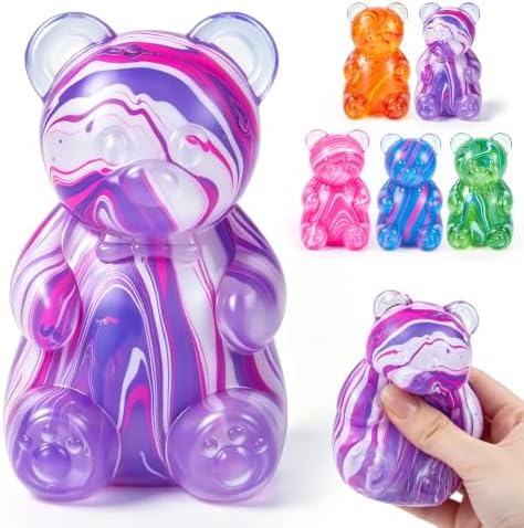 Purple and white galaxy swirl gummy bear squishy