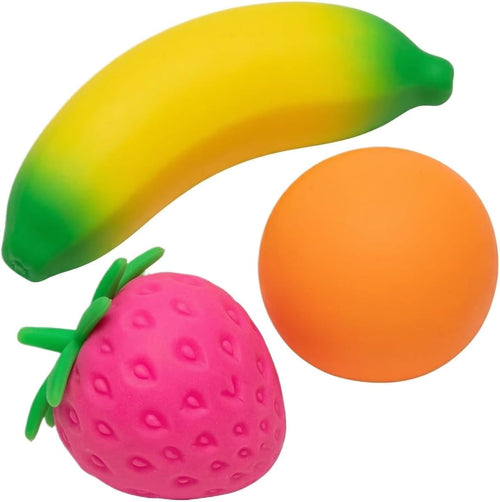 fruit gel ball squishy 3 pack banana orange strawberry toy