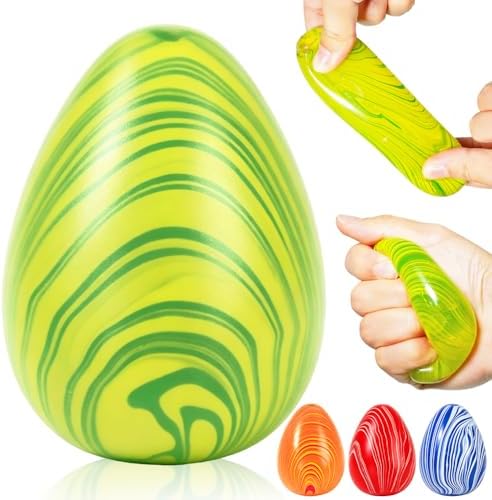 Green marble swirl egg squishy stress ball