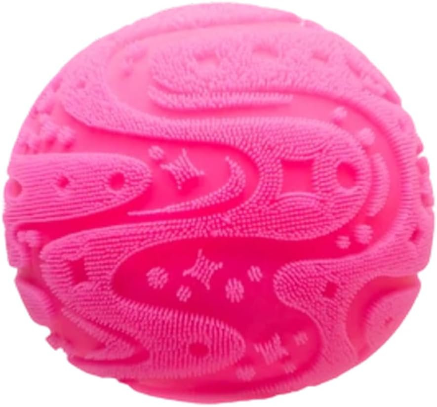 Hot pink cloud squishy squeeze ball with velvet ridges