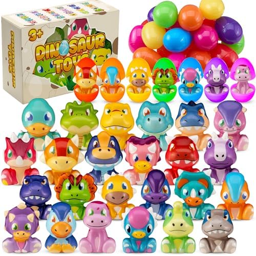 Dinosaur squishy toys with prefilled plastic eggs, 24 pack