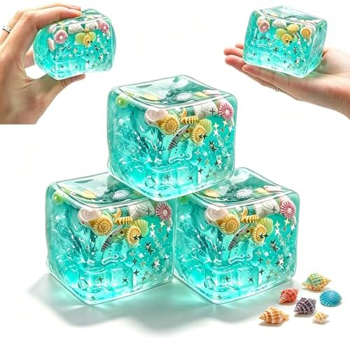 3 pack marshmallow squishy glow ice cube sensory stress toy