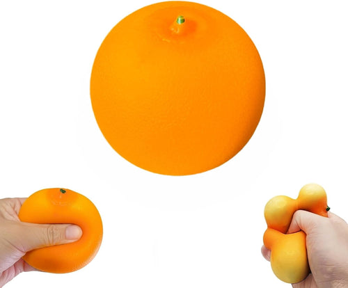 Soft orange squishy stretchy squeeze fruit fidget toy