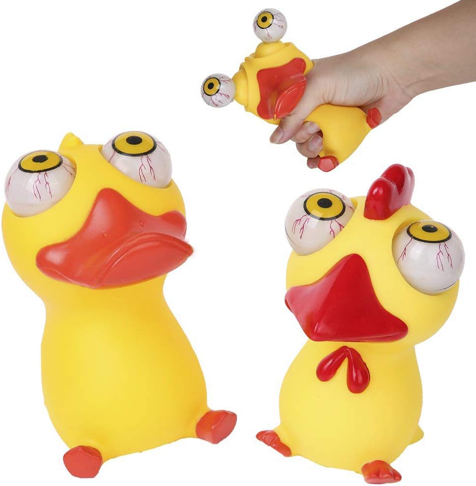 Duck and chicken eyeball squishy 2 pack squeeze toys