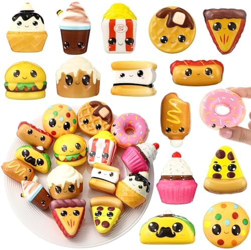Bulk hamburger squishy 30-piece mini food squishies party pack