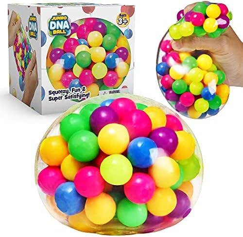 Jumbo bead mesh squishy ball satisfying squeeze stress toy
